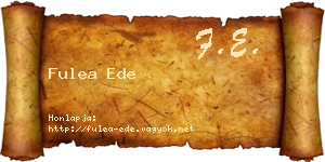Fulea Ede névjegykártya